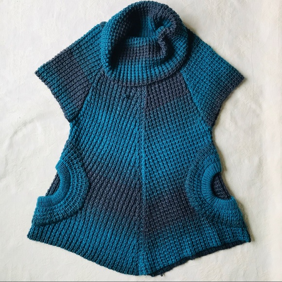 ORANGE FASHION VILLAGE Cowl Neck crocheted Poncho - Picture 3 of 8